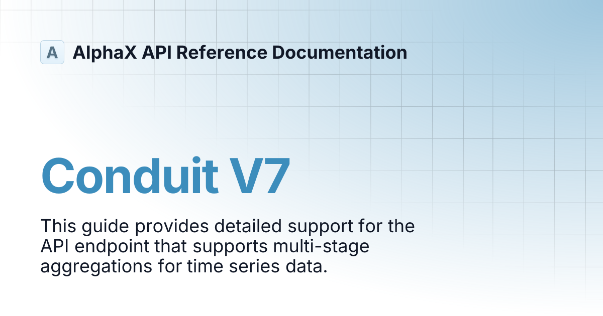Conduit v7 alphax api reference documentation